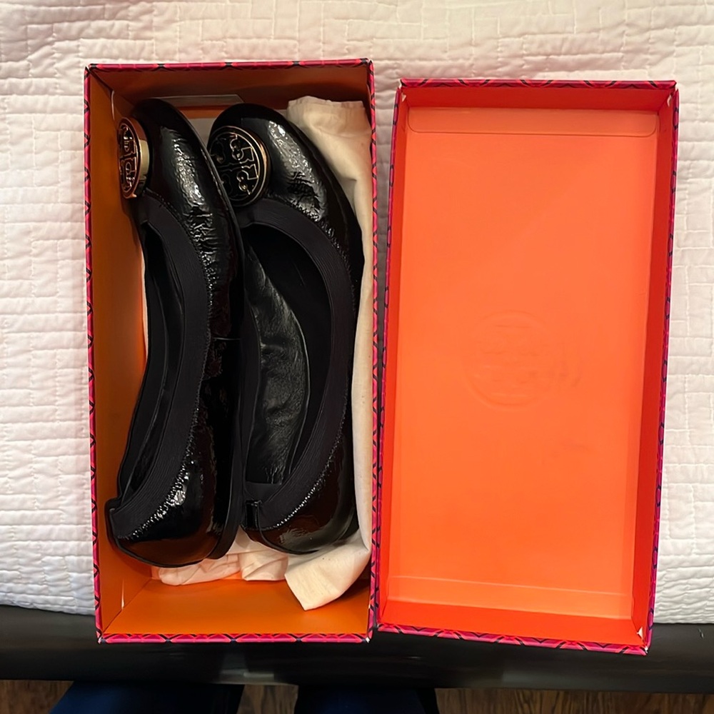 Tory Burch Black Ballet Flats